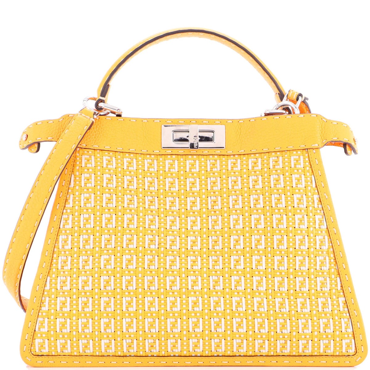 Fendi Selleria Peekaboo ISeeU Bag Zucca Woven Leather Medium