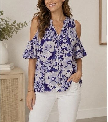 Michael Kors Cold Shoulder Blouse Womens XL