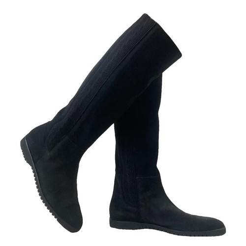 Salvatore Ferragamo Tall Suede Boots with cable knit detail Size 8 C - Picture 2 of 11