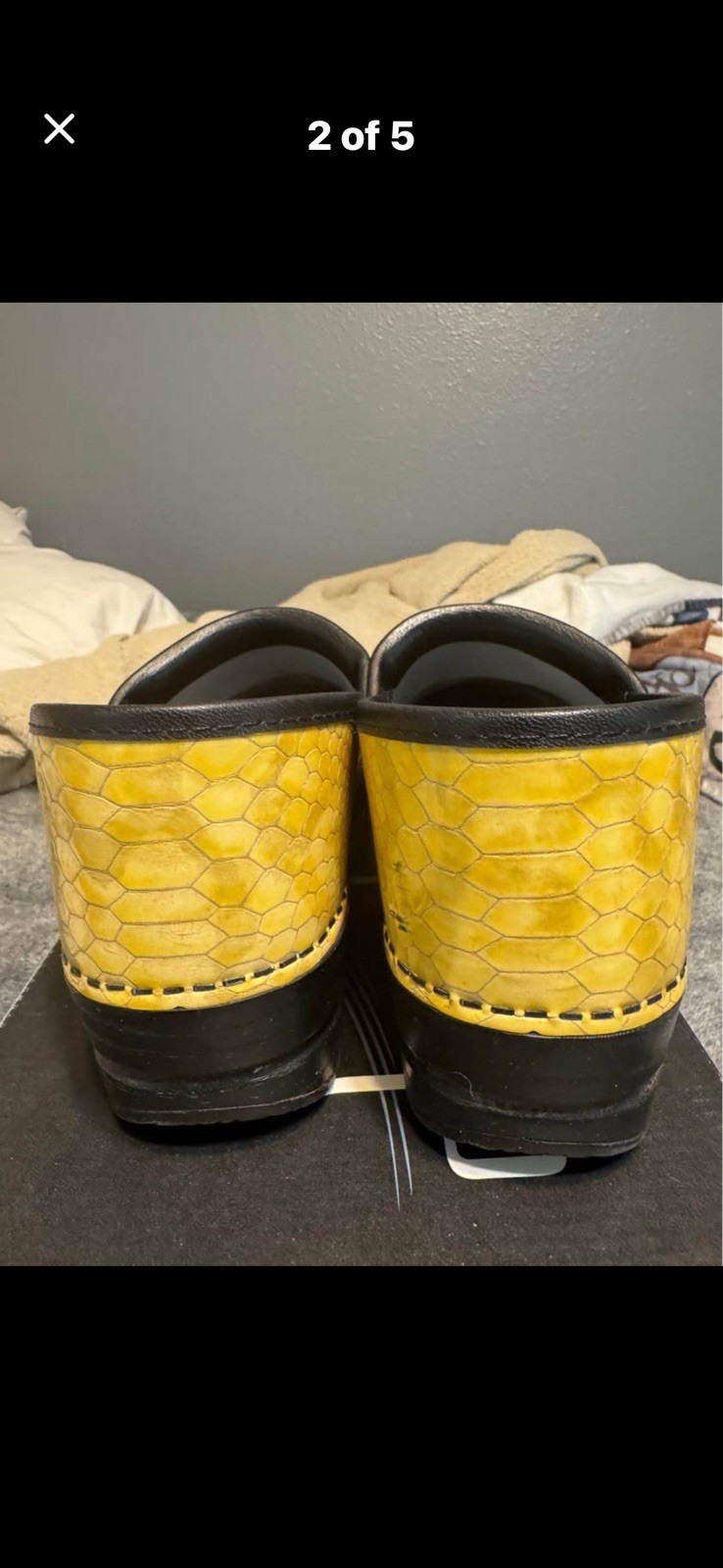 Dansko Professional Python Patent Yellow Clog Wom… - image 3