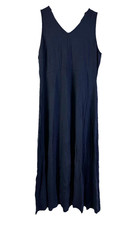 New Talbots Dress Open Back Jersey Knit Sun Flowy Coastal Womens Large Petite