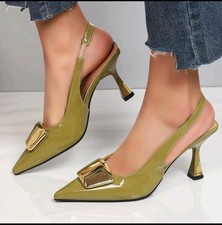 Modern woman's Fashion Summer Pointy Toe Slingbacks Heels Shoes Pumps
