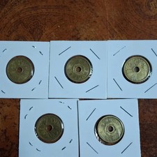 Japan 5 Yen Coins, 5 pcs, 1939 (Showa 14), Vintage