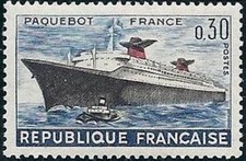 France Yvert Number 1325 ** Ocean Liner France 1962