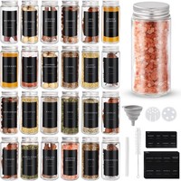 Foiiliio 24Er GewüRzgläSer Rund Set Mit Streueinsatz, 120Ml GewüRzdosen Glas, Ge
