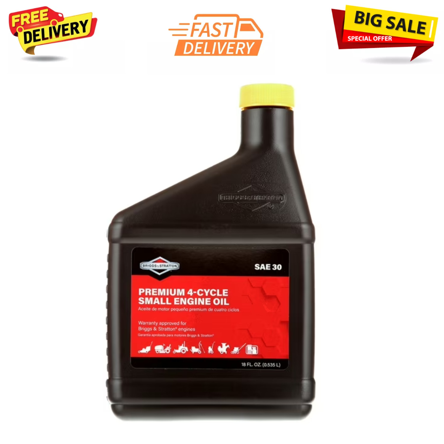 Briggs & Stratton 100005 SAE 30W 4-Cycle Engine Oil, 18 oz. Bottle