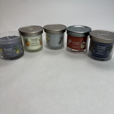 Yankee Candle 4.3oz Set of 5 Apple Lakefront Spruce Smoked Vanilla Black Tea NEW