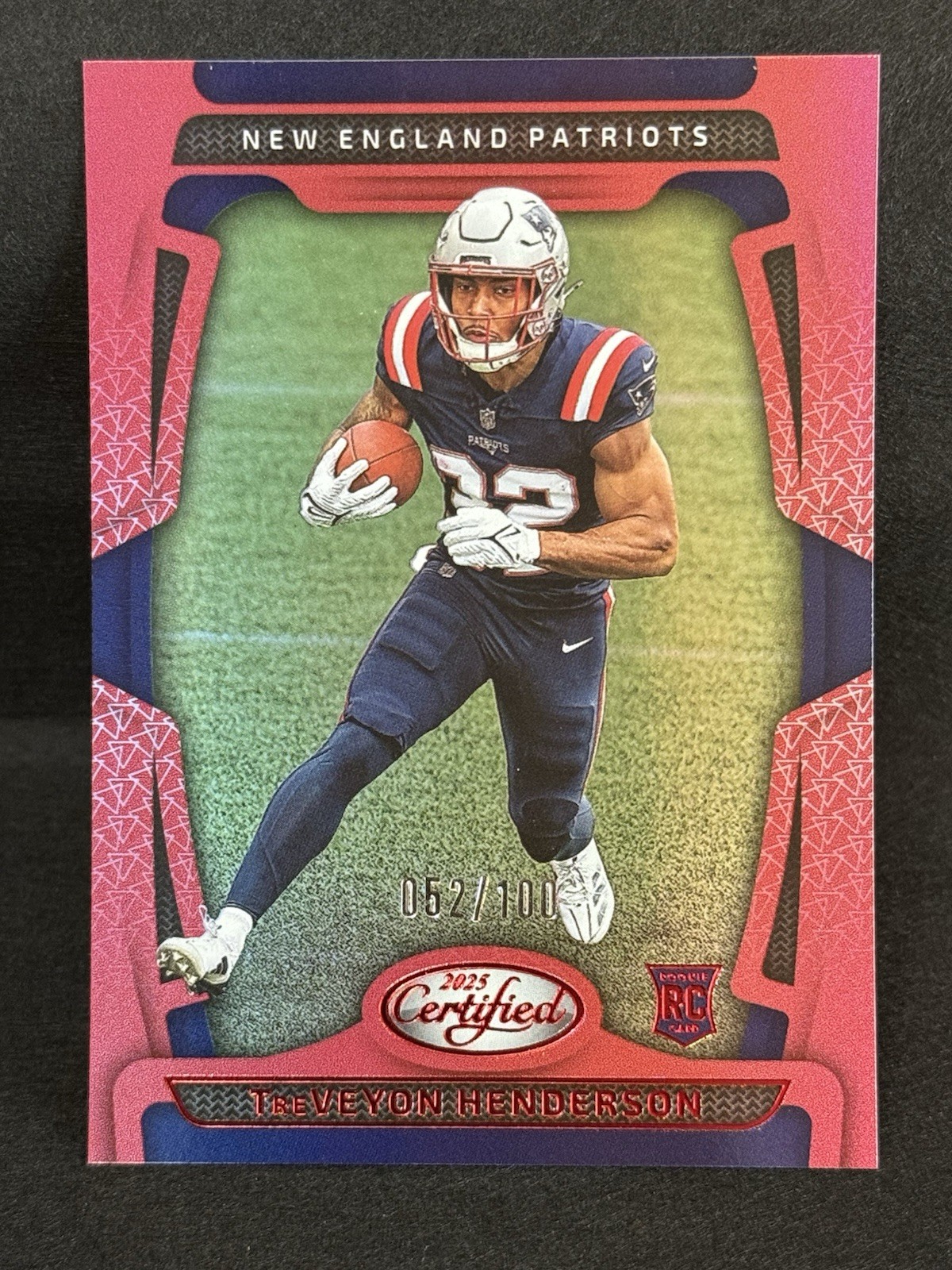 2025 Panini Certified - Rookies TreVeyon Henderson #144 Mirror Red 52/100