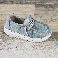 Hey Dude Wendy Sport Mesh Toddler Shoes Sz 7 Light Blue Round Toe Sneakers