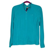 The North Face Glacier 1/4 Zip Fleece Pullover Top Turquoise Aqua Blue Women s M