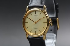  MINT Seiko Dolce 7741-6030 32mm Gold Dial Quartz Men's Watch From JAPAN
