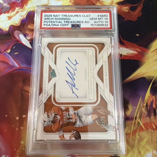 2025 National Treasures Arch Manning RC On Card Auto /75 PSA 10 PSA/DNA 10