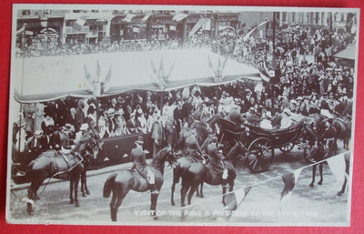 1908 BRITISH FRANCO AUSSTELLUNG RPPC BESUCH VON KÖNIG EDWARD & FRANZÖSISCHEM PRÄSIDENTEN