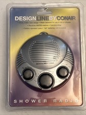 Conair Shower Radio Design Line 2001 - New In Package - Silver AM/FM
