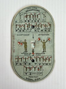 Original 1914 Boy Scouts Pocket Signal Disc Morse Code/ Navy Semaphore Emergency
