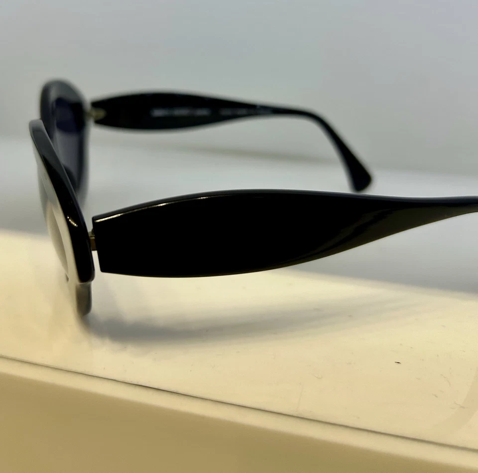 VINTAGE ALAIN MIKLI 2111 CAT EYE BLACK - FRANCE SUNGLASSES 1980 - Image 3 of 4