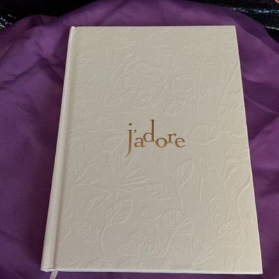 Dior J'adore Floral  Blank  Hardcover Journal White Gold Lettering