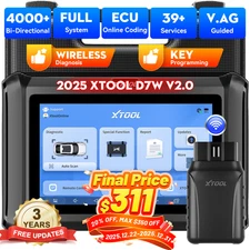 XTOOL D7W V2.0 Wireless Car Full System Diagnostic Scanner Tool Key Programmer