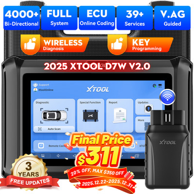 XTOOL D7W V2.0 Wireless Car Full System Diagnostic Scanner Tool Key Programmer