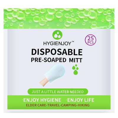 HYGIENJOY-Rinse Free Bath Wipes(25 counts),Disposable No 25 Count (Pack of 1) 