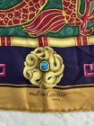 Vintage Must de Cartier Paris Dragon Silk Scarf Green Red Gold Asian Motif 34” — photo 2