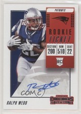 2018 Panini Contenders Rookie Ticket/Rookie Ticket Variation Ralph Webb Auto kh7