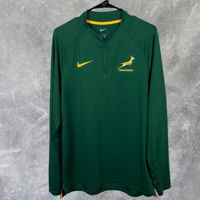 Nike Springboks 1/4 Zip Shirt Mens Large Long Sleeve Pullover Rugby Green