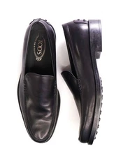 $825 Tod's "Boston" Black Leather Loafers US 12.5 (11.5UK)