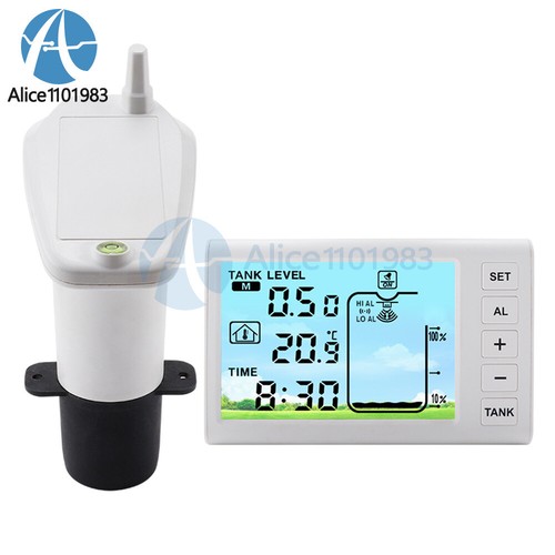 Solar Ultrasonic Level Guage Home LCD Water Level Meter Temperature Alarm Clock - 第 14/23 張圖片