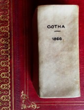 ALMANACH - GOTHA - RELIURE EN PLEIN VÉLIN - IN-16 - 2 PL. HORS TEXTE - 1866. 