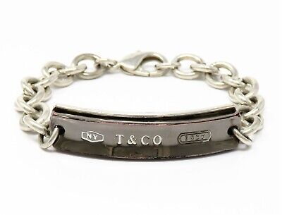 NYJEWEL Tiffany & Co. 925 Sterling Silver Titanium ID Bracelet 8 NYJEWEL Tiffany & Co. 925 Sterling Silver Titanium ID Bracelet 8
