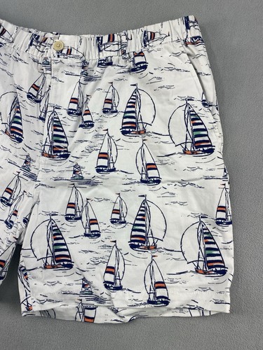 IZOD Saltwater Stretch Printed Sailing Boats Shorts Men’s 2XL Very Good - Picture 3 of 12