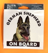 GERMAN SHEPHERD ON BOARD DOG PET DIE CUT 4" VINYL DECAL STICKER FREE SHIP