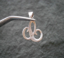 Pulsera colgante vintage de plata esterlina NVC con letra "C" de cobre