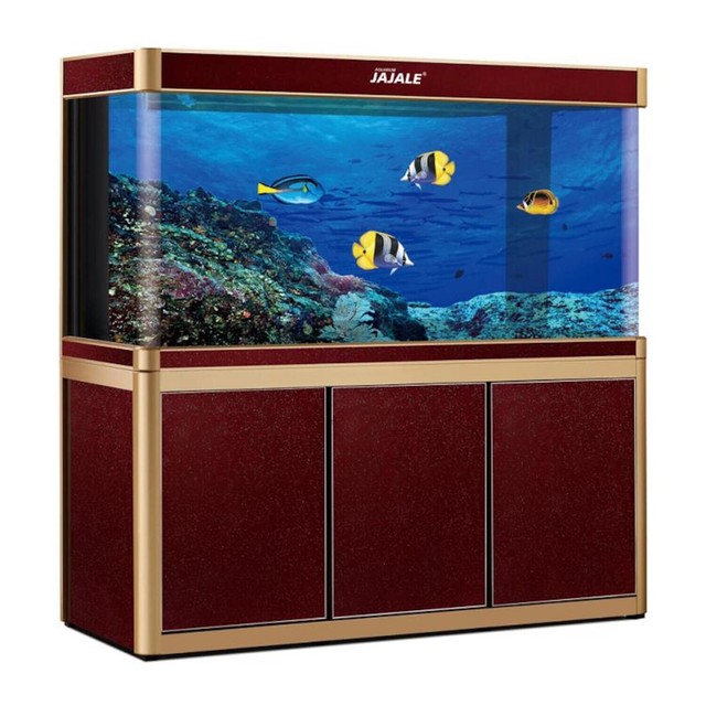 135 Gallon Glass Fish Tank Aquarium With Led Light And Stand Bundle Pump