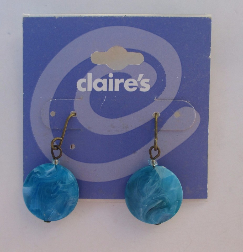 L2 Turquoise marbled EARRINGS Claire's Jewelry tarnished eBay