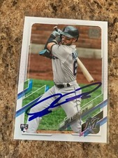 Eddy Alvarez Signed 2021 Topps Auto Rc Miami Marlins # 326