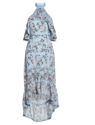 Chelsea 28 Blue Floral Long Dress Size Medium | eBay
