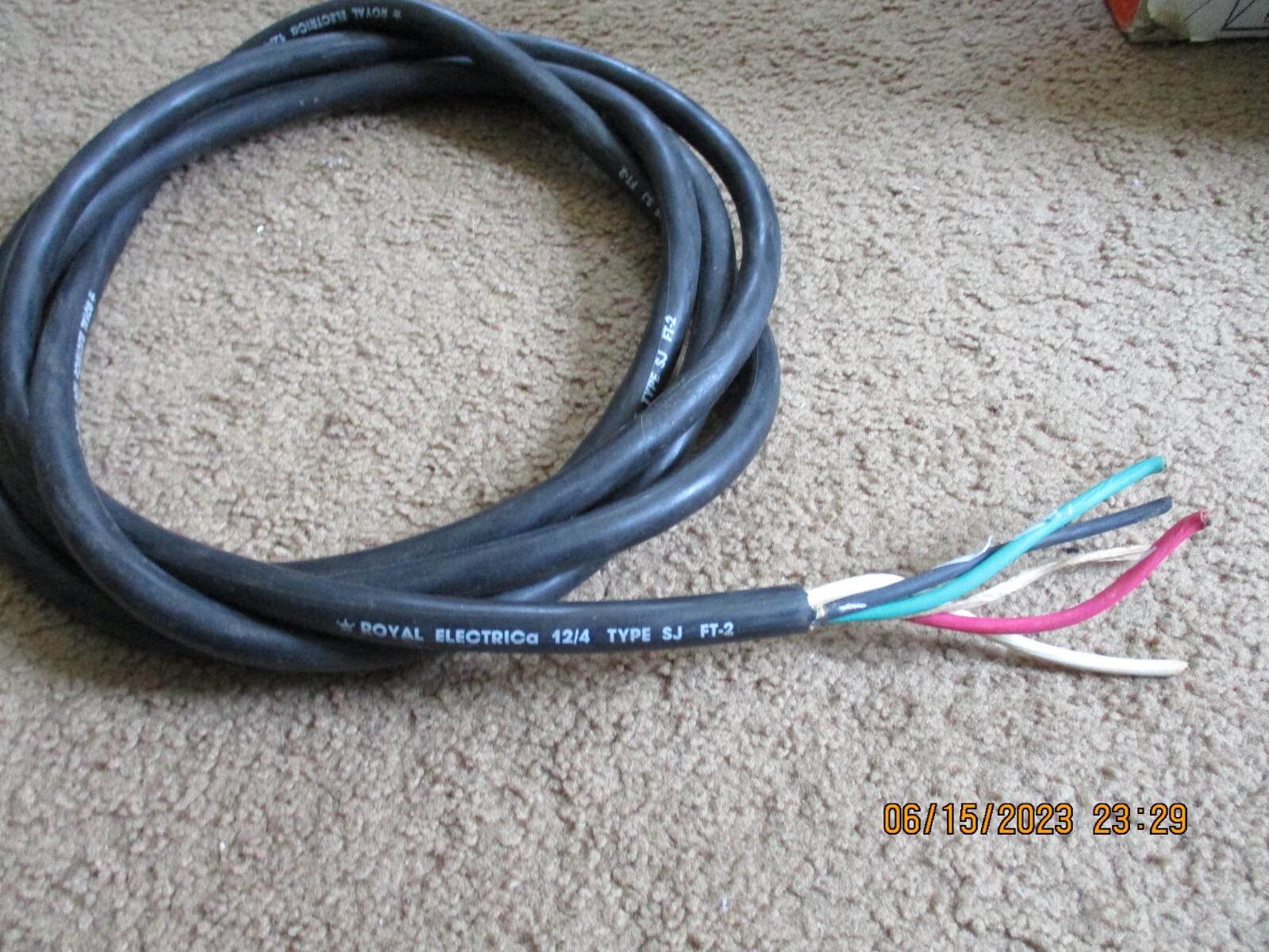 10' 12/4 Copper SJ Cord 4 conductor Portable Cable 300V eBay