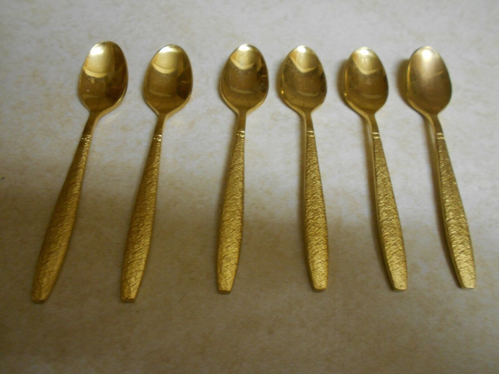 Vintage 6 Viners of Sheffield Gold Electroplated Demitasse Spoons