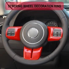 Red Steering Wheel Decor Cover Trim For Jeep Wrangler JK/Grand Cherokee /Compass