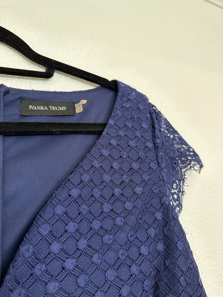 Синее кружевное платье Ivanka Trump - Изображение 3 из 4