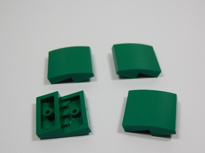 LEGO 4 Green 2x2 Curved Slopes No Stud R8
