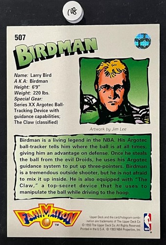 1992-93 - Upper Deck - FaniMation - Birdman - Larry Bird - #507 - NM-MT - Picture 20 of 26