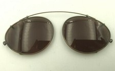 Vintage Calvin Klein 342C Bronze Metal Oval Clip-On Sunglasses Frames Japan