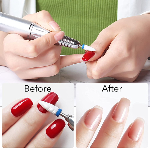 7 Punte Fresa Unghie Ceramica, Manicure Pedicure Elettrico 3/32" Lima Elettrica - Foto 4 di 7