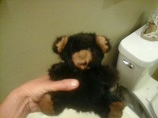 Vintage 1982 Rare Bear Real Mink Fur Black/Chocolate Brown Plush Teddy Bear 7.5"