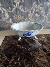 Royal Copenhagen Aluminia Blue Tranquebar Jardiniere No 11/1048 Footed Bowl Oval