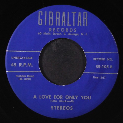 STEREOS: a love for only you / sweetpeas' in love GIBRALTAR 7" Single 45 RPM
