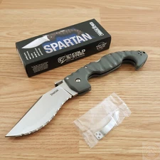 Cold Steel Spartan Folding Knife 4.5" AUS10A Steel SERRATED Blade Griv-Ex Handle